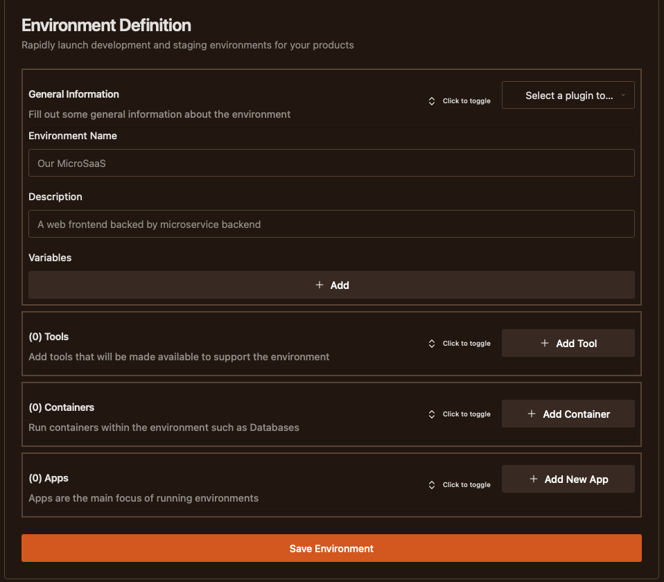 Environment create form image