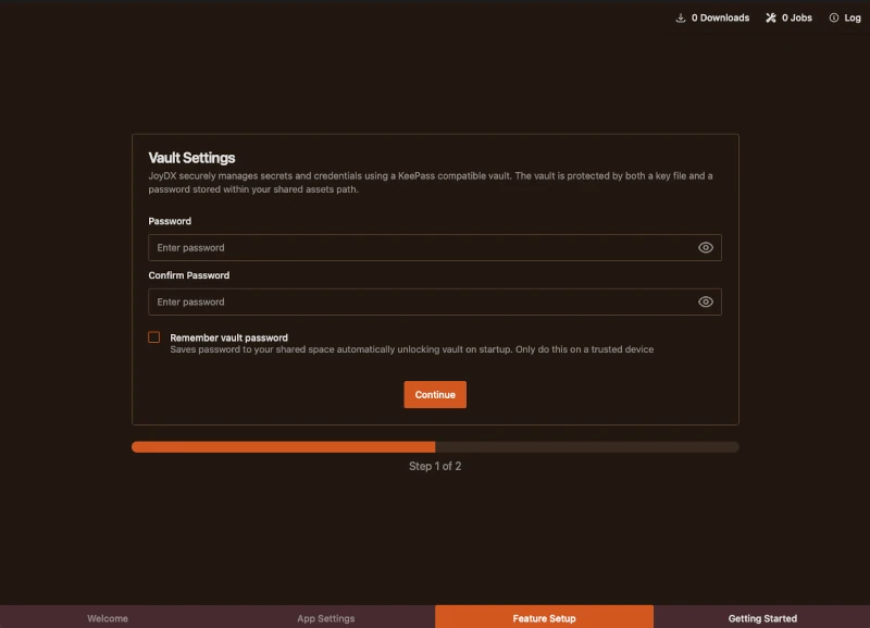 Configure each feature step by step