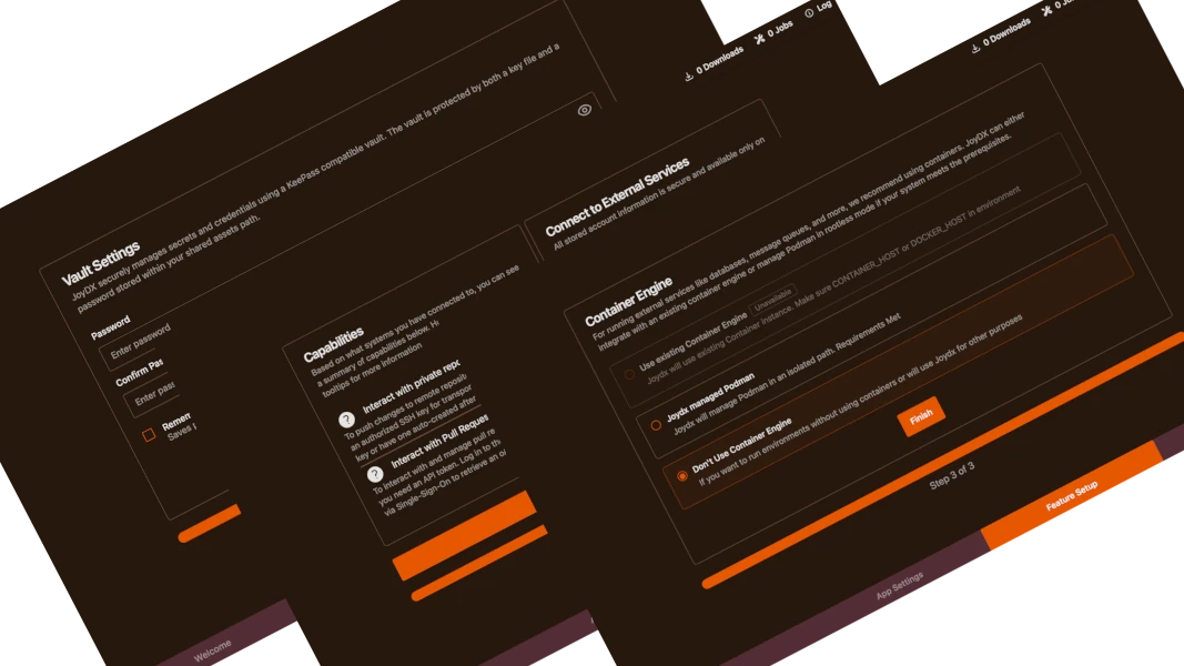 Feature Setup screens
